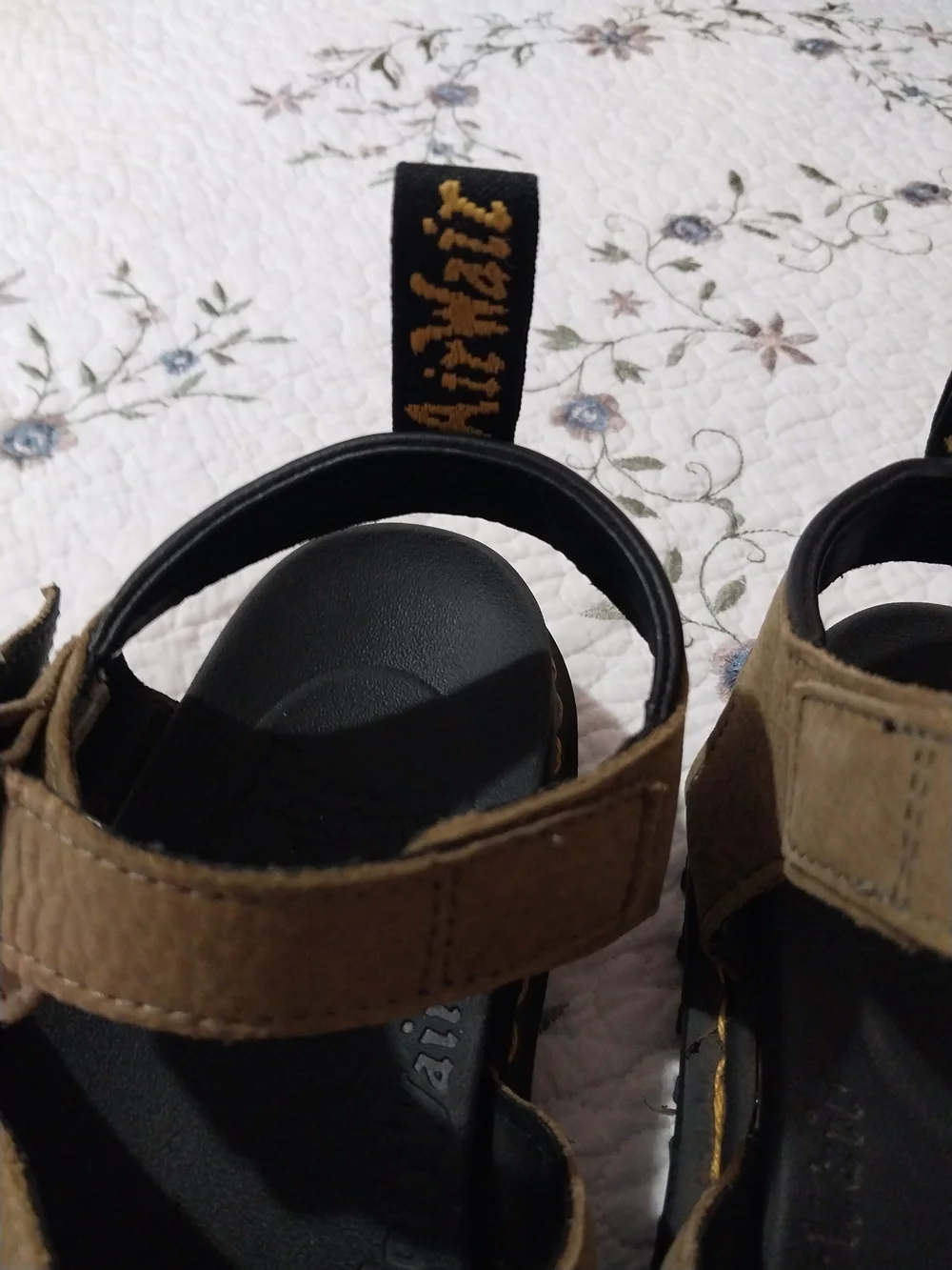 Dr. Martens Women's Blaire Brown Nubuk Leather  Triple-Strap Platform Sandal S8